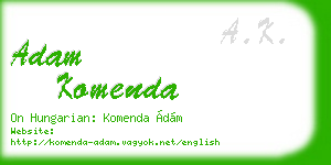 adam komenda business card